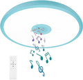 Sky Blue Waterproof LED Ceiling Light Fixture,Music Ceiling Lamp,with Bluetooth Speaker,11Inch 18W, 2700K-6500K Dimmable RGB Color Changing Light with Remote Control,Suitable for Boys' Room
