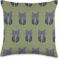 Cute Scandinavian Animals Designs Scandinavian Cat Boho Pattern Throw Pillow, 16x16, Multicolor