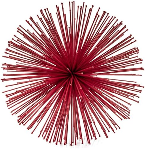 Modern Day Accents 5251 Erizo Spiked Medium Red Sphere, Coffee Table Room Decor, Red Decor, Table Decor, Shelf Decor, Modern Decor, Starburst Centerpiece, Spike Ball Decoration, Home, 8" D