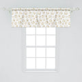 Lunarable Animal Print Window Valance Pack of 2, Domestic Cat Dog Foot Paw Prints Pattern with Weathered Look Grunge Effect, Rod Pocket Curtain Valances for Kitchen Bedroom, 54" X 18", Beige White