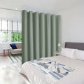 NICETOWN Greyish Green Room Separating Divider, Room Divider Curtain Screen Partition, Function Thermal Blackout Patio Door Curtain, Sliding Door Insulated Curtain for Patio, 8.3ft Wide x 12ft Long