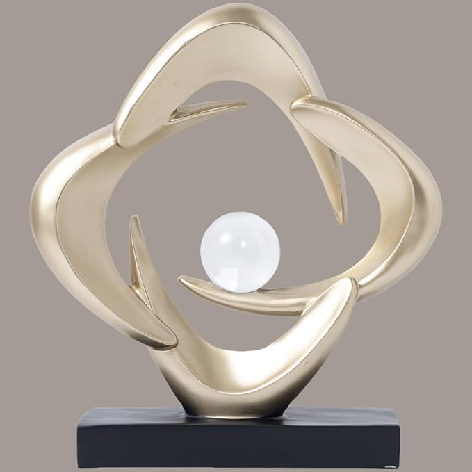 Modern Home Decor Abstract Decorative Sculpture Decorations for Living Room Dining Room Office, Resin Art Statues Coffee Table Bookshelf Decor Accents (Gold)