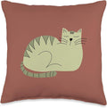 Cute Scandinavian Animals Designs Scandinavian Mom Boho Cat Throw Pillow, 16x16, Multicolor