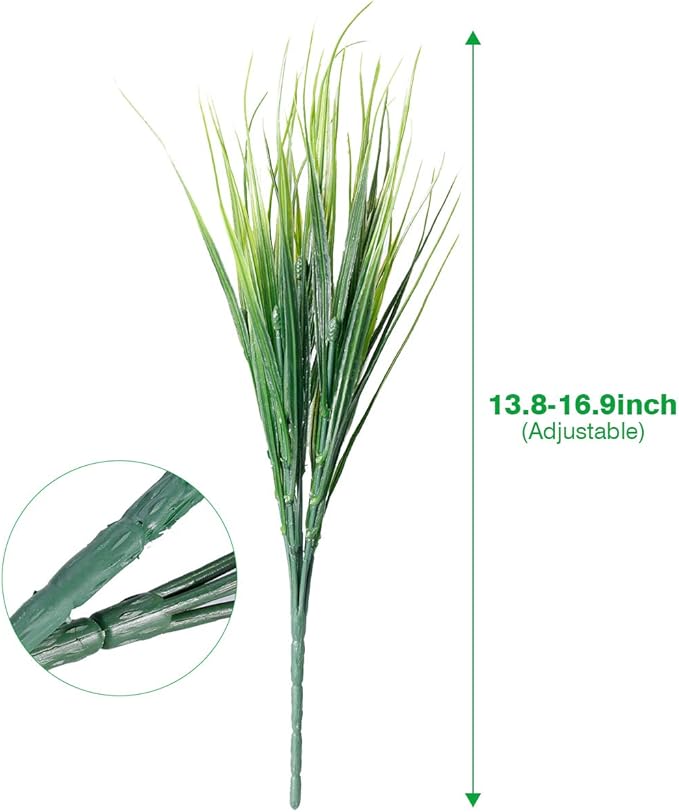 30 Bundles Artificial Grasses Outdoor UV Resistant Fake Grasses No Fade Faux Plastic Plants Garden Porch Window Box Decorating…