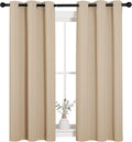 NICETOWN Room Darkening Draperies Window Curtain Panels, Thermal Insulated Grommet Room Darkening Curtains for Bedroom (Biscotti Beige, 2 Panels, W34 x L54 -inch)