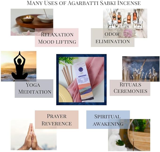 Incense Sticks Agarbatti Sabki - Pack of 6-120 Sticks, Relaxation Spiritual Healing Stress Relief, Premium, Charcoal-Free, Meditation Chakra Reiki Yoga Elements of Nature (Assorted)