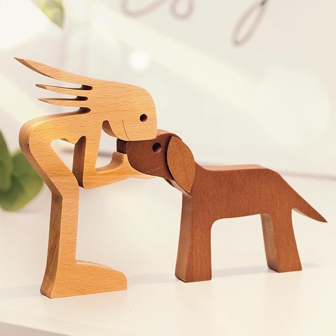 Pawfect House Wooden Sculpture, Dog Statues Home Decor, Statue Home Decorations, Wooden Decor, Table Decor Wooden Pet Carvings, Dog Memory Gifts, Gifts for Dog Lovers, House Warming Gifts Ideas