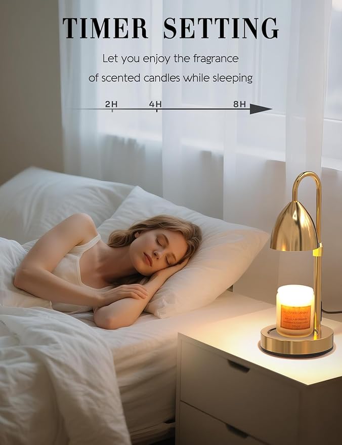 Candle Warmer Lamp with Timer Dimmable, Lamp Candle Warmer Birthday Gifts for Women, Adjustable Wax Melter Warmer for Jar Candles, House Warming Gift Home Decor
