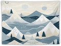 MaSiledy Snow Mountain Scandinavian Winter Wall Tapestries Hello Winter Holiday Tapestries for Bedroom Aesthetic Landscape Tapestry Wall Hanging for Bedroom Living Room Dorm 60"x80"