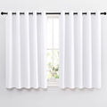 NICETOWN White Room Darkening Curtain Panels - Tripe Weave Thermal Insulated Grommet Room Darkening Window Draperies and Curtains for Bedroom (Set of 2, 66 x 54 inches in White)