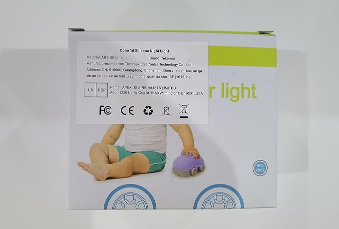Kids Night Light, USB Rechargeable, 9 Color-Changing, Eye-Caring, Remote & Touch Control, Adjustable Brightness, Girl & Boy Gift - Train