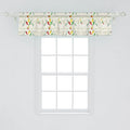 Lunarable Vegetables Window Valance Pack of 2, Gourmand Peppers on Swirl Branches Mexican Food Hot Sauce Image, Rod Pocket Curtain Valances for Kitchen Bedroom, 54" X 12", Fern Green