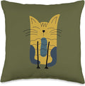 Cute Scandinavian Animals Designs Mom Scandinavian Lover Boho Cats Throw Pillow, 16x16, Multicolor