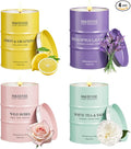 Fall Candles Set | Mini Scented Candles Gift Set | 4 Pack Candles for Home Scented Candle,Citrus Lemon Lavender Rose Sage Candle,Gift Set for Women and Men,Soy Wax 14 oz 86 Hour