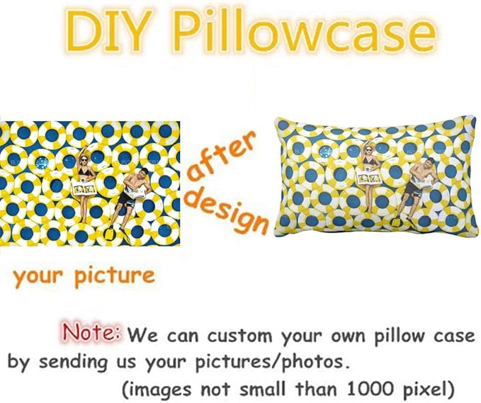 Shop&Three Custom Design Photos or Text Outdoor/Indoor Throw Pillowcase, Personalized Pet Photo Pillow, Love Photo Throw Pillowcases, Wedding Keepsake Throw Pillow Covers 13" x 21"