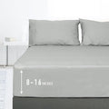 Sunflower Queen Fitted Sheet, 1-Piece Deep Pocket Fitted Bottom Sheet 16", 100% Cotton Sateen Soft Breathable, Silver Gray