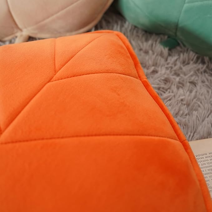 ARTMAGIC Leaf Shaped Velvet Cute Soft Throw Pillow Cushion Decorative Leaves Floor Pillow for Car Couch Bed Sofa (Leaf Orange)