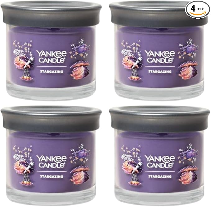 Yankee Candle Small Tumbler Scented Single Wick Jar Candle, Stargazing, Over 20 Hours of Burn Time, 4.3 Ounce (Pack of 4)