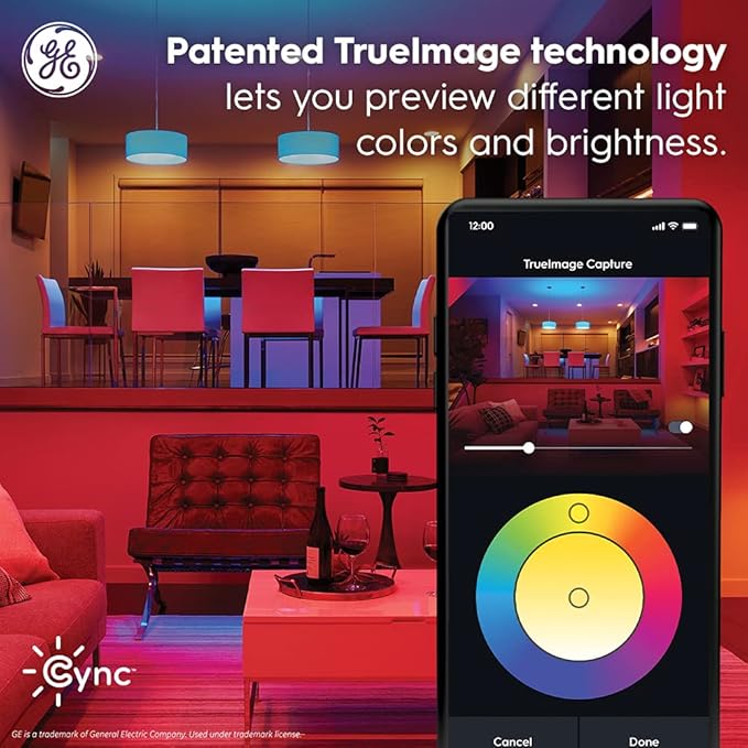Cync GE Smart LED Strip Light, Color Changing Room Decor LED Light Strip, Works with Alexa and Google Home, Matter Compatible, LED Lights for Bedroom, Millions of Colors and White Tones, 32 Feet