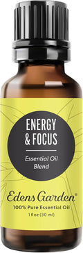 Edens Garden Energy & Focus Essential Oil Blend- 100% Pure Premium Grade, Undiluted, Natural, Therapeutic, Aromatherapy, The Best for Kid Safe, Humidifiers, Skin 30 ml (1 fl oz)