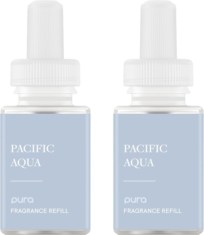 Pura Smart Home Air Diffuser - Smart Air Diffuser - Up to 120-Hours of Luxury Fragrance per Refill - Spring & Summer Fragrance - 2 Pack, Pacific Aqua
