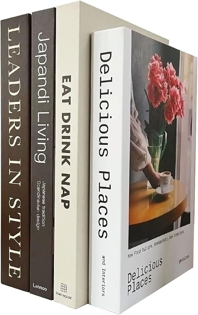 MINI ZOZI Faux Books For Decoration Fake Book Decor Decorative Books For Home Decor Bookshelf Preppy Book Home Decor Set Coffee Table Decorations For Living Room White Cover Fashion Decorative Stacked