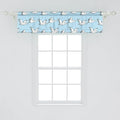 Lunarable Pelican Window Valance Pack of 2, Coastal Pattern with Flying Pelicans Waterfowl on Pale Blue Shade, Rod Pocket Curtain Valances for Kitchen Bedroom, 54" X 12", Blue Grey