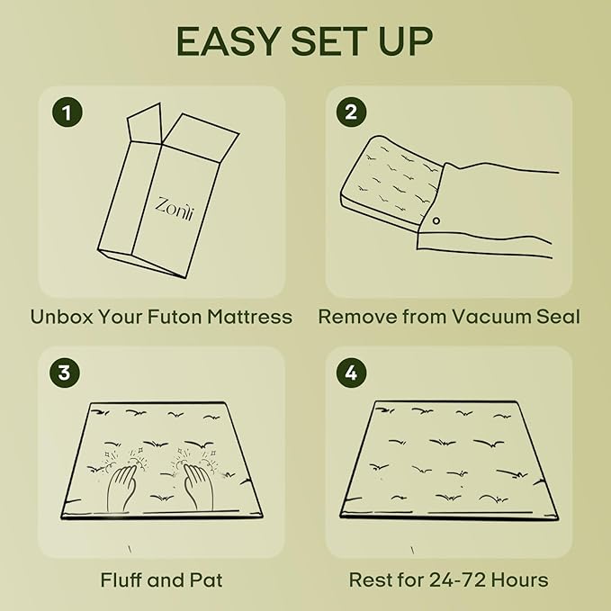 ZonLi Japanese Floor Futon Mattress Full Size 75"x 54", 100% Cotton Cover 2.5'' Thicken Tatami Mattress, Foldable Sleeping Pad, Portable Dormitory Tatami Mat (Grey)