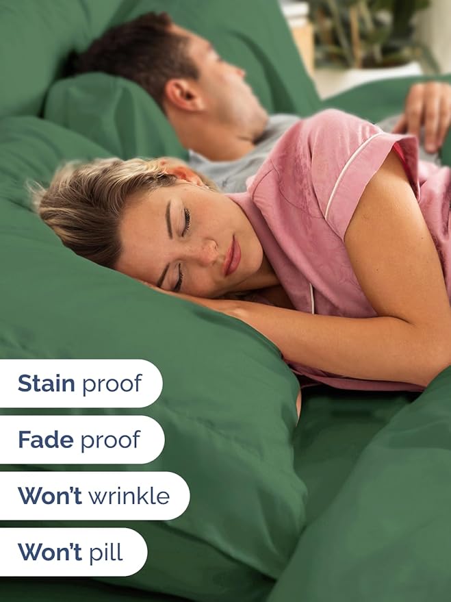 Extra Deep Twin Sheet Set - 4 Piece Breathable and Cooling Sheets - Hotel Luxury Bed Sheets Set - Easy Fit - Soft, Wrinkle Free and Comfy Sheets Set - Emerald Green Sheet Set with Extra Deep Pockets