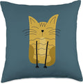 Cute Scandinavian Animals Designs Mom Scandinavian Lover Boho Cats Throw Pillow, 18x18, Multicolor