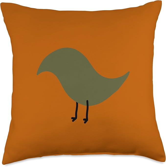 Cute Scandinavian Animals Designs Chic Scandinavian Birds Minimalistic Animal Danish Throw Pillow, 18x18, Multicolor