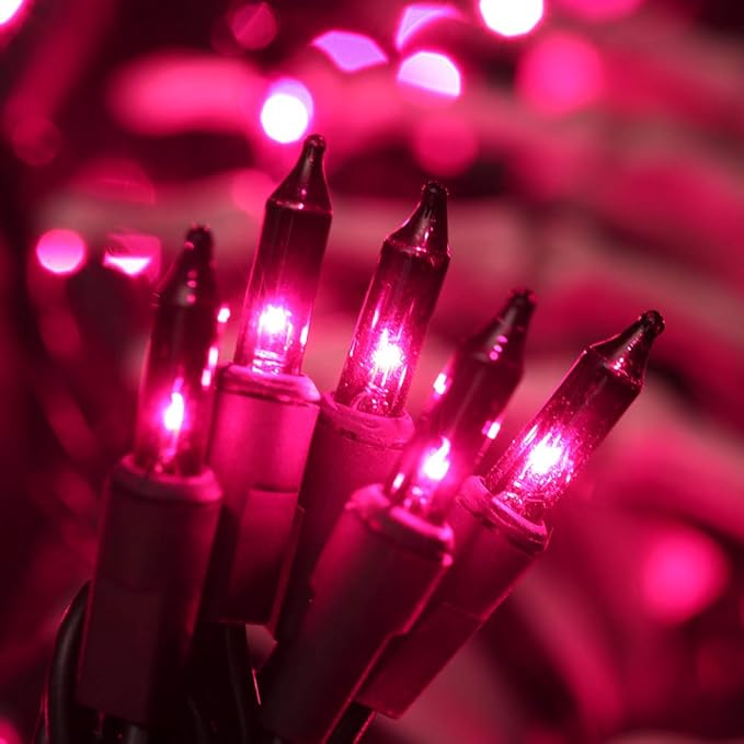 Brizled Purple Halloween Lights, 21.3ft 100 Count Purple Mini Lights String, Connectable, UL Certified Black Wire, Indoor/Outdoor, Halloween, Holiday, Party Decor