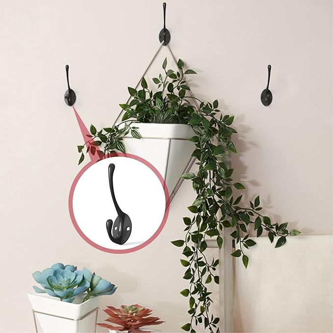 10PCS Wall Hooks, Coat Hooks, Hooks for Hanging Heavy Duty, Wall Hooks for Hanging, Hook Wall Mount, Closet Hooks with 20 Screws for Towel, Robe, Coats, Scarf, Bag, Cap