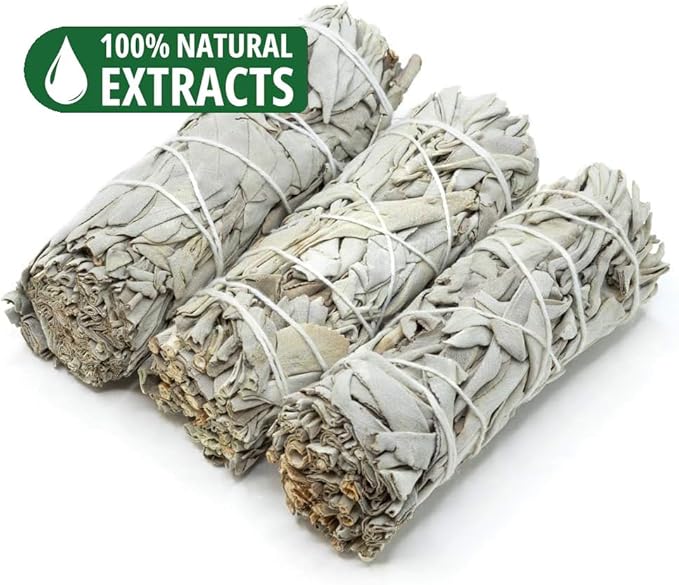 Bless-White-Sage 100%-Natural-Handmade-Hand-Dipped-Incense-Sticks Organic-Chemicals-Charcoal-Free Purification-Relaxation-Positivity-Yoga-Meditation Best-Woods-Scent (100 Sticks (5.25 OZ))