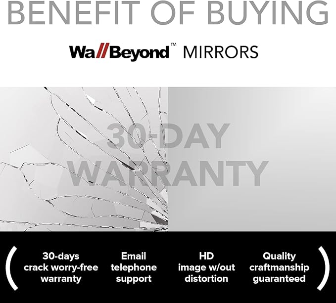 WallBeyond Asymmetrical Mirror, Irregular Wall Mirror, Wall Mirrors Decorative for Bedroom Living Room Entryway Hall, Wood Mirror for mid Century Modern Decor 30" H x 19" W