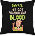 Ive Got Scandinavian Blood Nordic Scandinavia Scandinavic Throw Pillow