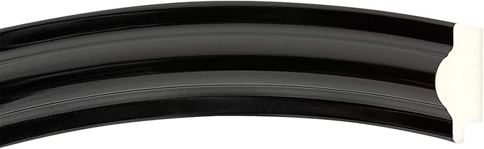 OVALCREST Round Beveled Wall Mirror for Home Decor - Philadelphia Style - Gloss Black - 18x18 Outside Dimensions
