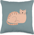 Cute Scandinavian Animals Designs Scandinavian Mom Boho Cat Throw Pillow, 16x16, Multicolor