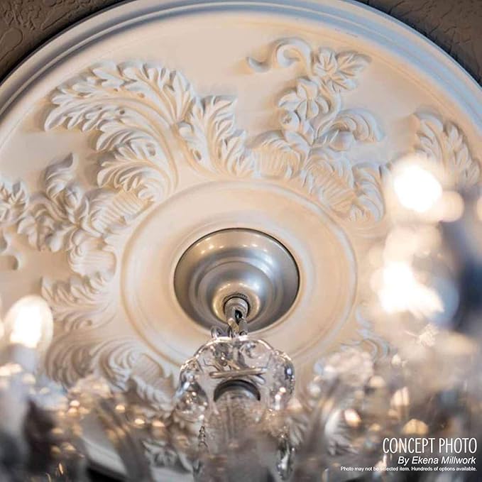 Ekena Millwork CM12BRPGS 12-1/2" x 3-7/8" x 3/4" Bradford Ceiling Medallion, Pharaoh's Gold