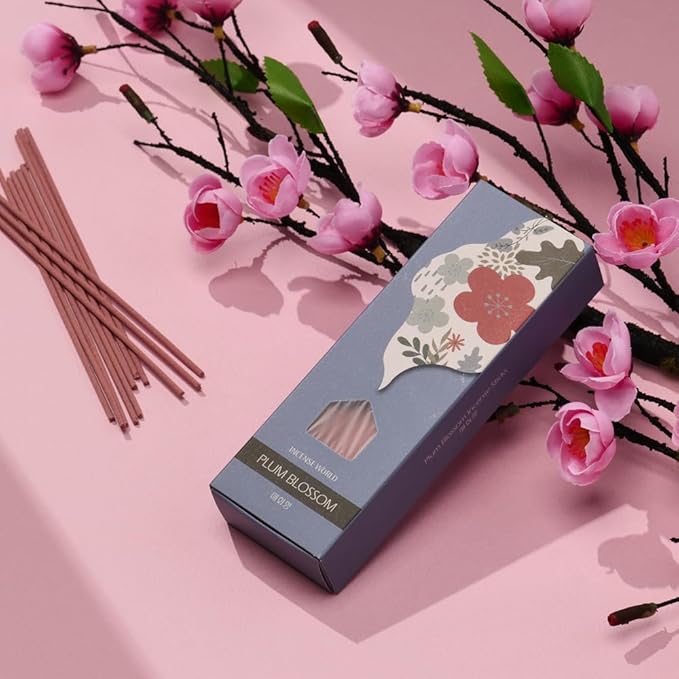 Incense Sticks (Sandalwood), 120 Sticks, Korean Incense Stick, Over 90% Natural Scents, Premium Quality, Pink (Plum Blossom)