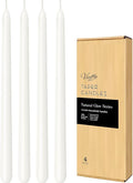Viyffo Taper Candles 12 Inch – 4 Pack White, Dripless, Unscented, Smokeless – 9 Hour Burn – Tall Candlesticks for Wedding, Dinner, Holiday, Party, Home Decor