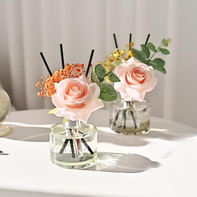 COCODOR Rose Reed Diffuser Set / 6.7oz / Garden Lavender/Scent Diffuser with Sticks Home Fragrance Reed Diffuser for Bathroom Shelf Decor