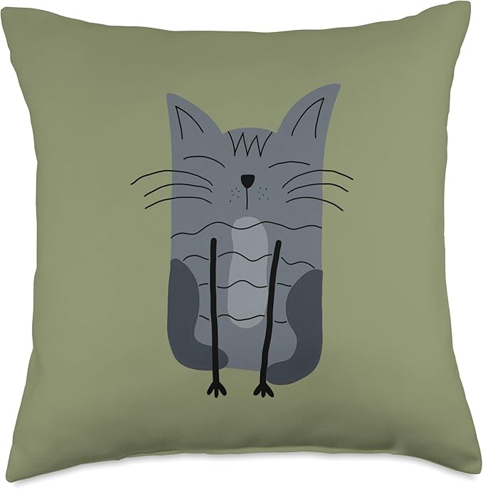 Cute Scandinavian Animals Designs Mom Scandinavian Lover Boho Cats Throw Pillow, 18x18, Multicolor