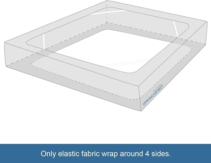 King Size Box Spring Cover with Smooth and Elastic Woven Material, Alternates for Bed Skirt, Wrinkle & Fading Resistant, Washable, Dustproof, Navy