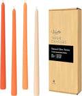 Viyffo Taper Candles 12 Inch 4 Pack Orange, 9 Hour Burn Unscented Dripless & Smokeless Decorative Candles for Dinner, Wedding & Home Decor