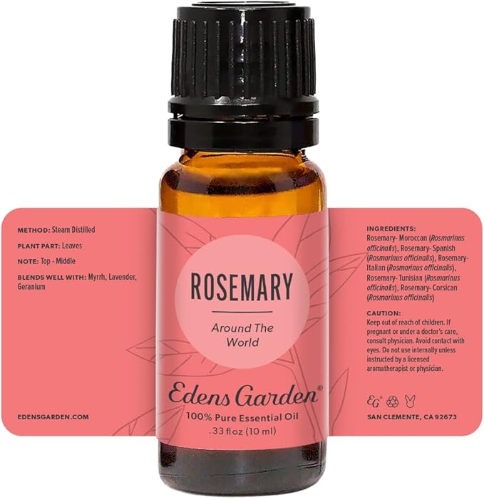 Edens Garden Rosemary Around The World Essential Oil- 100% Pure Premium Grade, Undiluted, Natural, Therapeutic, Aromatherapy, The Best for Skin, Face, Humidifiers 10 ml (.33 fl oz)