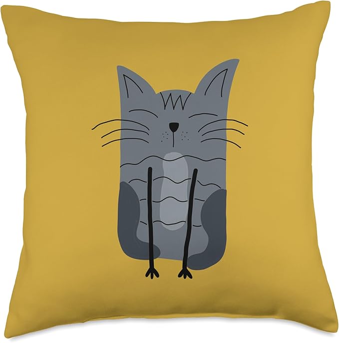 Cute Scandinavian Animals Designs Mom Scandinavian Lover Boho Cats Throw Pillow, 18x18, Multicolor
