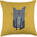 Cute Scandinavian Animals Designs Mom Scandinavian Lover Boho Cats Throw Pillow, 18x18, Multicolor