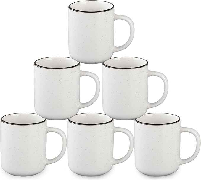 Coffee Mugs Set of 6, 12 oz Coffee Cups Ceramic, Ceramic Coffee Mug with Handle and Speckled Patterns for Latte, Tea, Cocoa, Milk, Cappuccino, Microwave & Dishwasher Safe