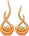 Orange Modern Abstract Art Home Decor Accent,Contemporary Statues Coffee Table Decor for Living Room,Table Centerpieces for Dining Room,Ceramic Sculptures Knick Knacks for TV Stand Show Piece (Orange)
